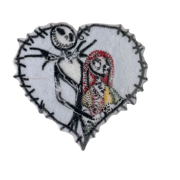 Jack Sally Love Heart Nightmare Before Christmas Embroidered Patch - Picture 4 of 4